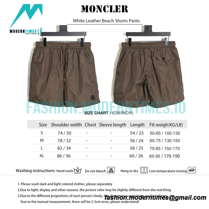 Moncler - White Leather Beach Shorts Pants